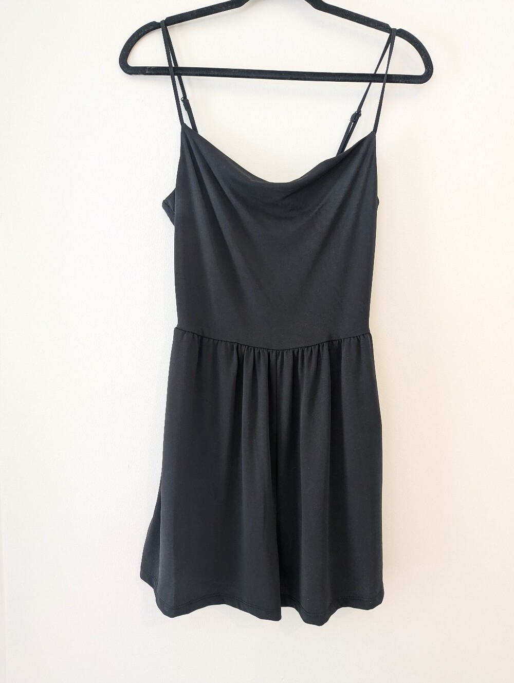 Dex The Georgina Romper: Black/Charcoal Cowl Neck Spaghetti Straps Small - Picture 3 of 10